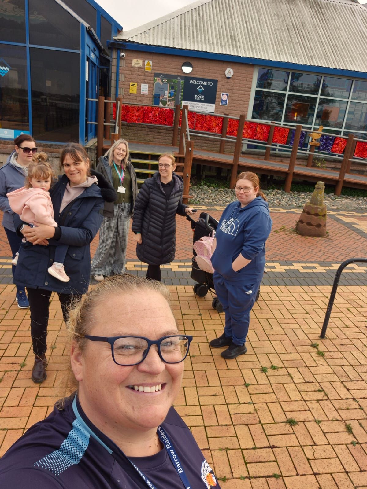 Group selfie outside Dock museum